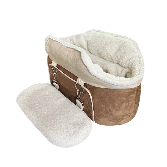 WOWMAX Small Dog Car Seat for Center Console Pet Booster Seat for Car Cat Carrier