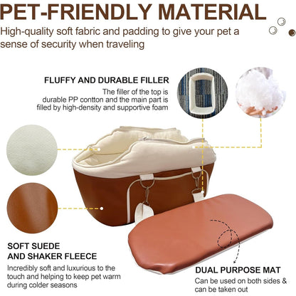 WOWMAX Small Dog Car Seat for Center Console Pet Booster Seat for Car Cat Carrier