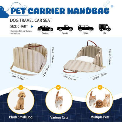 WOWMAX Small Dog Car Seat for Center Console Pet Booster Seat for Car Cat Carrier