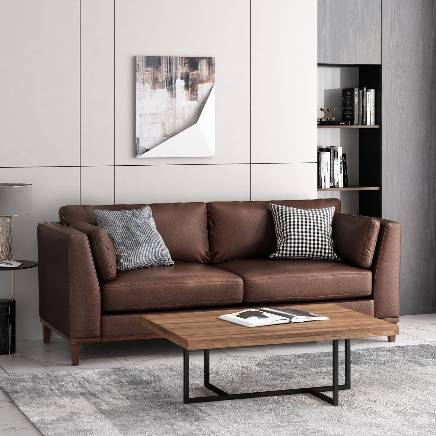 Canapé 3 places en similicuir Warbler par Christopher Knight Home