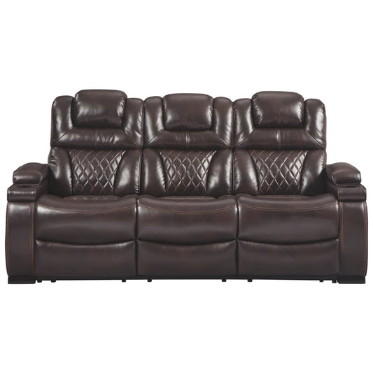 Canapé inclinable électrique Warnerton en similicuir marron chocolat - 84 L x 38 P x 44 H