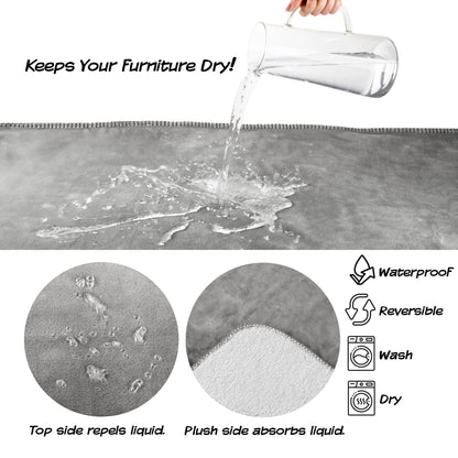 Waterproof Blanket for Dogs and Cats - Reversible Throw for Couch, Bed, or Car