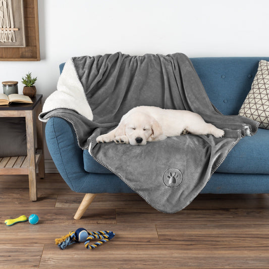 Waterproof Blanket for Dogs and Cats - Reversible Throw for Couch, Bed, or Car