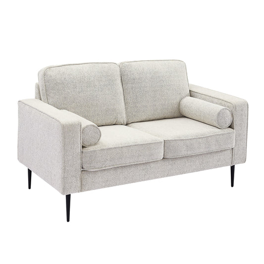 Canapé rembourré en tissu high-tech blanc 56,69 € avec 2 coussins pour le salon