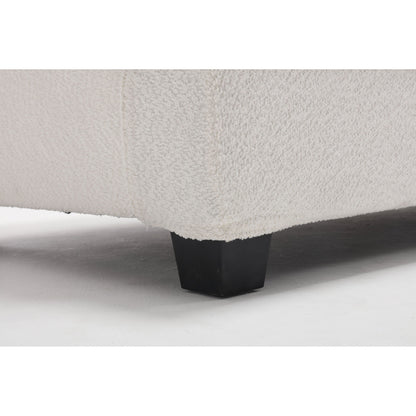 Canapé 3 places en tissu blanc de 225 cm avec coussins de dossier amovibles