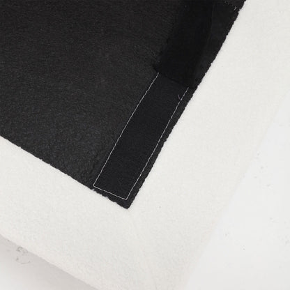 Canapé en tissu blanc de 96,46 pouces avec un design rembourré confortable et des pieds en plastique