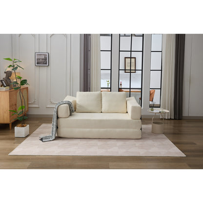 Canapé-lit pliant en chenille blanche