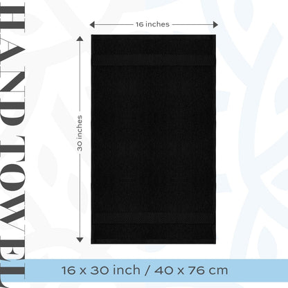 White Classic Luxury Cotton Hand Towel 16x30 - Set of 6