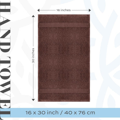 White Classic Luxury Cotton Hand Towel 16x30 - Set of 6