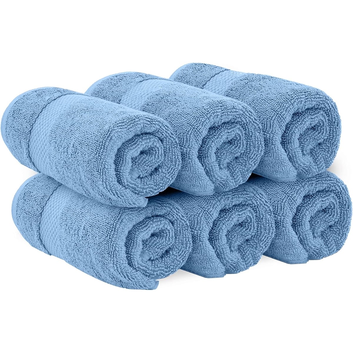 White Classic Luxury Cotton Hand Towel 16x30 - Set of 6