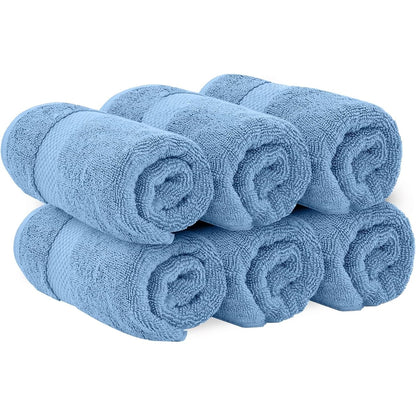 White Classic Luxury Cotton Hand Towel 16x30 - Set of 6