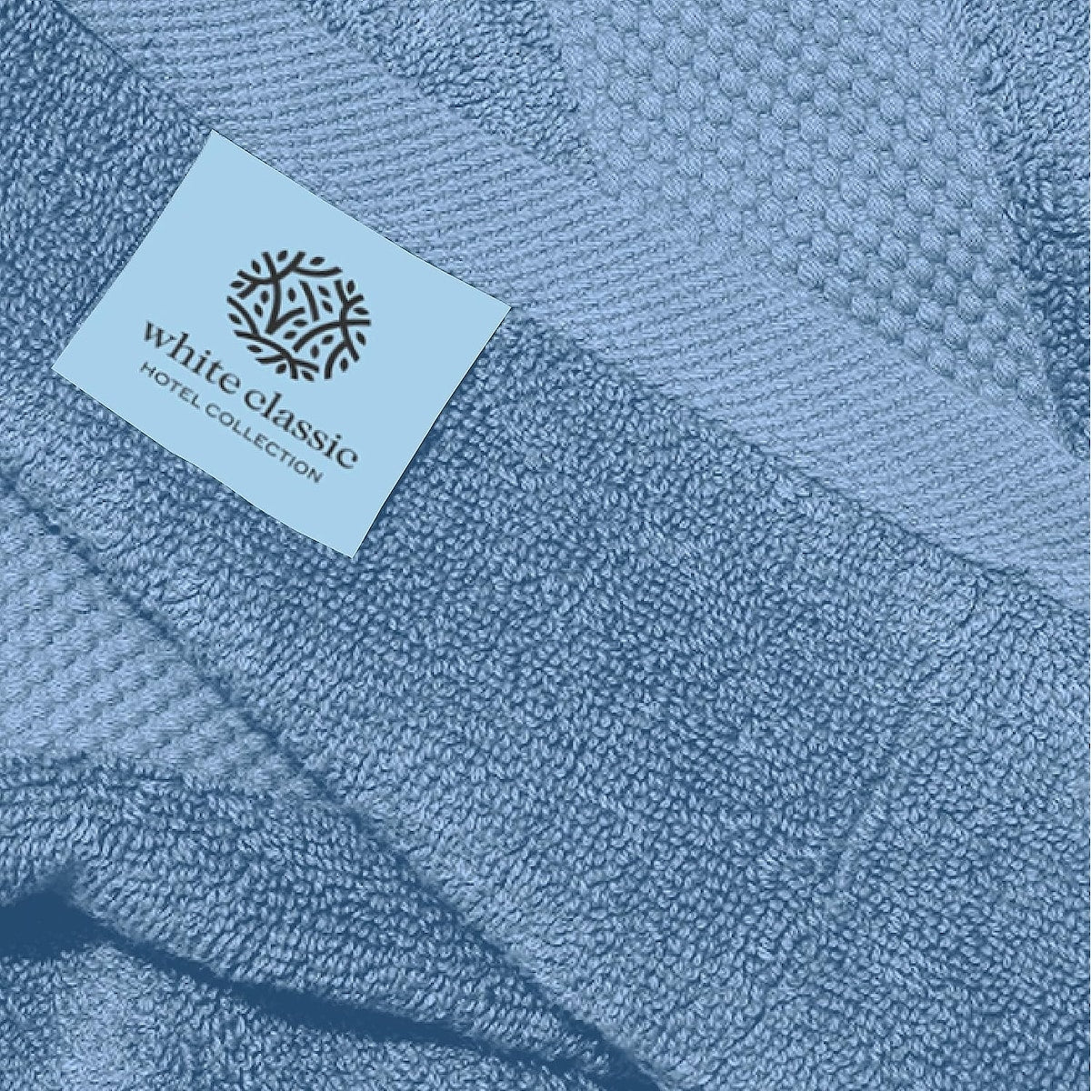 White Classic Luxury Cotton Hand Towel 16x30 - Set of 6