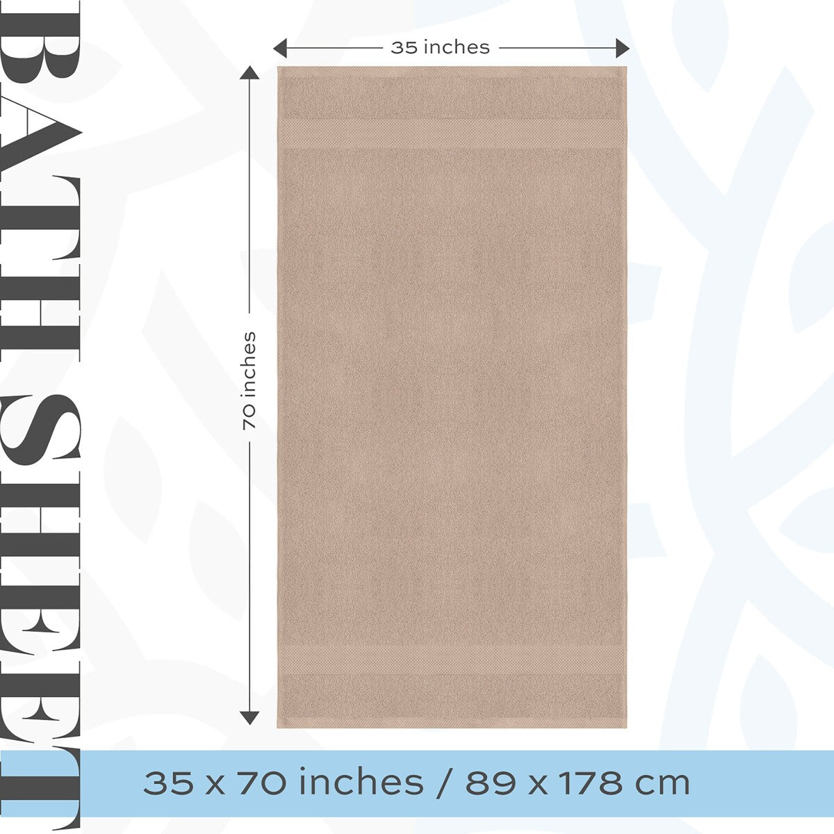 White Classic Luxury Cotton Oversized Bath Sheet 35x70 - Set of 2