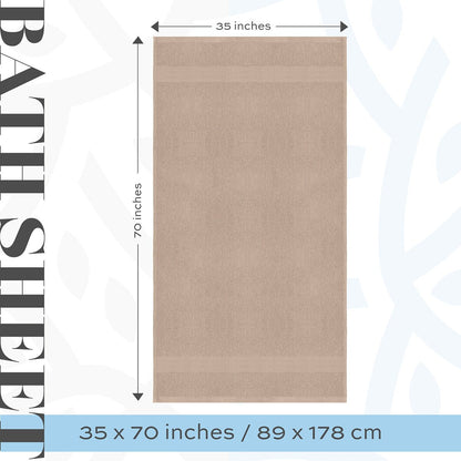 White Classic Luxury Cotton Oversized Bath Sheet 35x70 - Set of 2