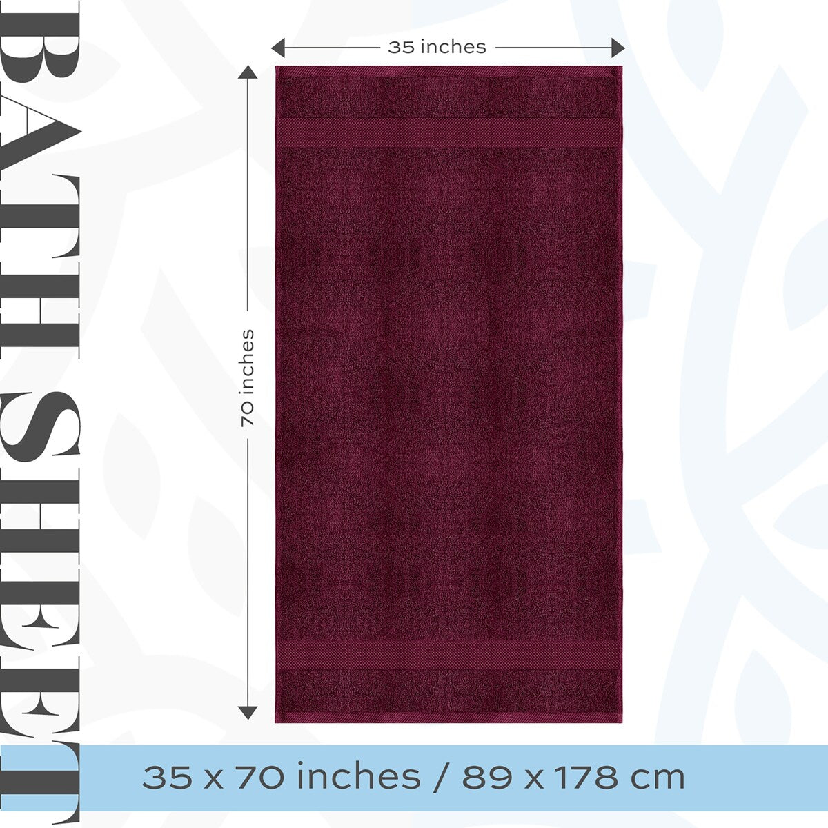 White Classic Luxury Cotton Oversized Bath Sheet 35x70 - Set of 2