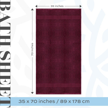 White Classic Luxury Cotton Oversized Bath Sheet 35x70 - Set of 2