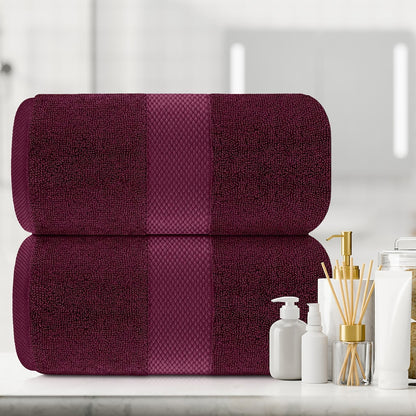 White Classic Luxury Cotton Oversized Bath Sheet 35x70 - Set of 2