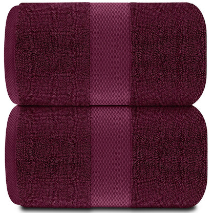 White Classic Luxury Cotton Oversized Bath Sheet 35x70 - Set of 2