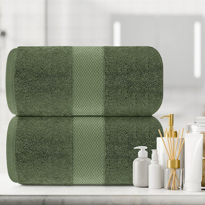 White Classic Luxury Cotton Oversized Bath Sheet 35x70 - Set of 2