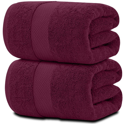 White Classic Luxury Cotton Oversized Bath Sheet 35x70 - Set of 2