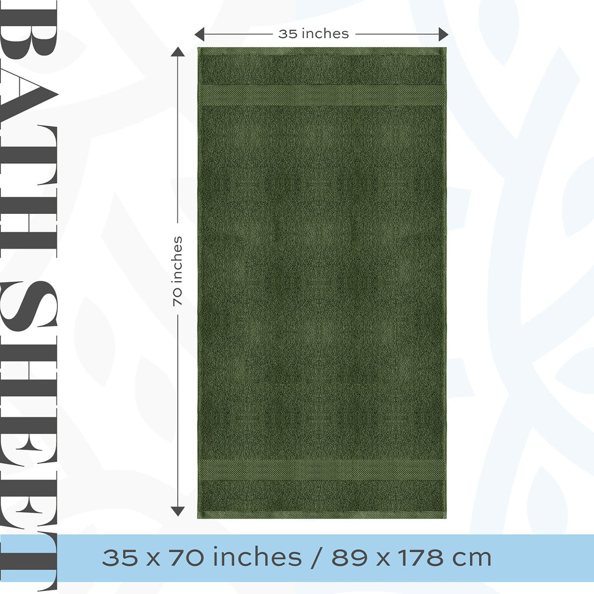 White Classic Luxury Cotton Oversized Bath Sheet 35x70 - Set of 2
