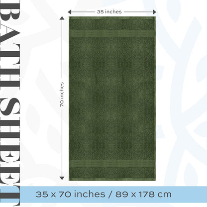 White Classic Luxury Cotton Oversized Bath Sheet 35x70 - Set of 2