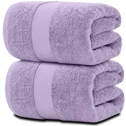 White Classic Luxury Cotton Oversized Bath Sheet 35x70 - Set of 2