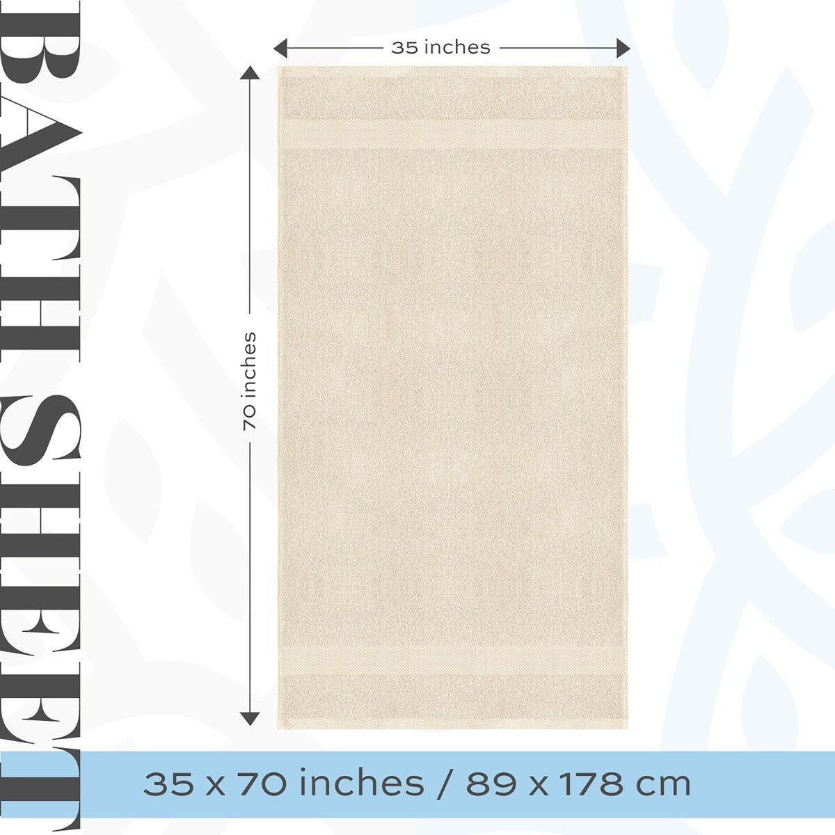 White Classic Luxury Cotton Oversized Bath Sheet 35x70 - Set of 2