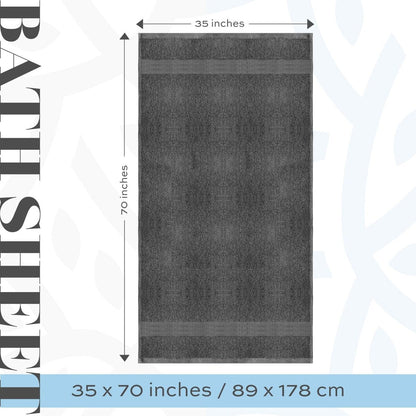 White Classic Luxury Cotton Oversized Bath Sheet 35x70 - Set of 2