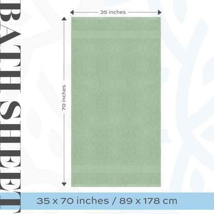 White Classic Luxury Cotton Oversized Bath Sheet 35x70 - Set of 2
