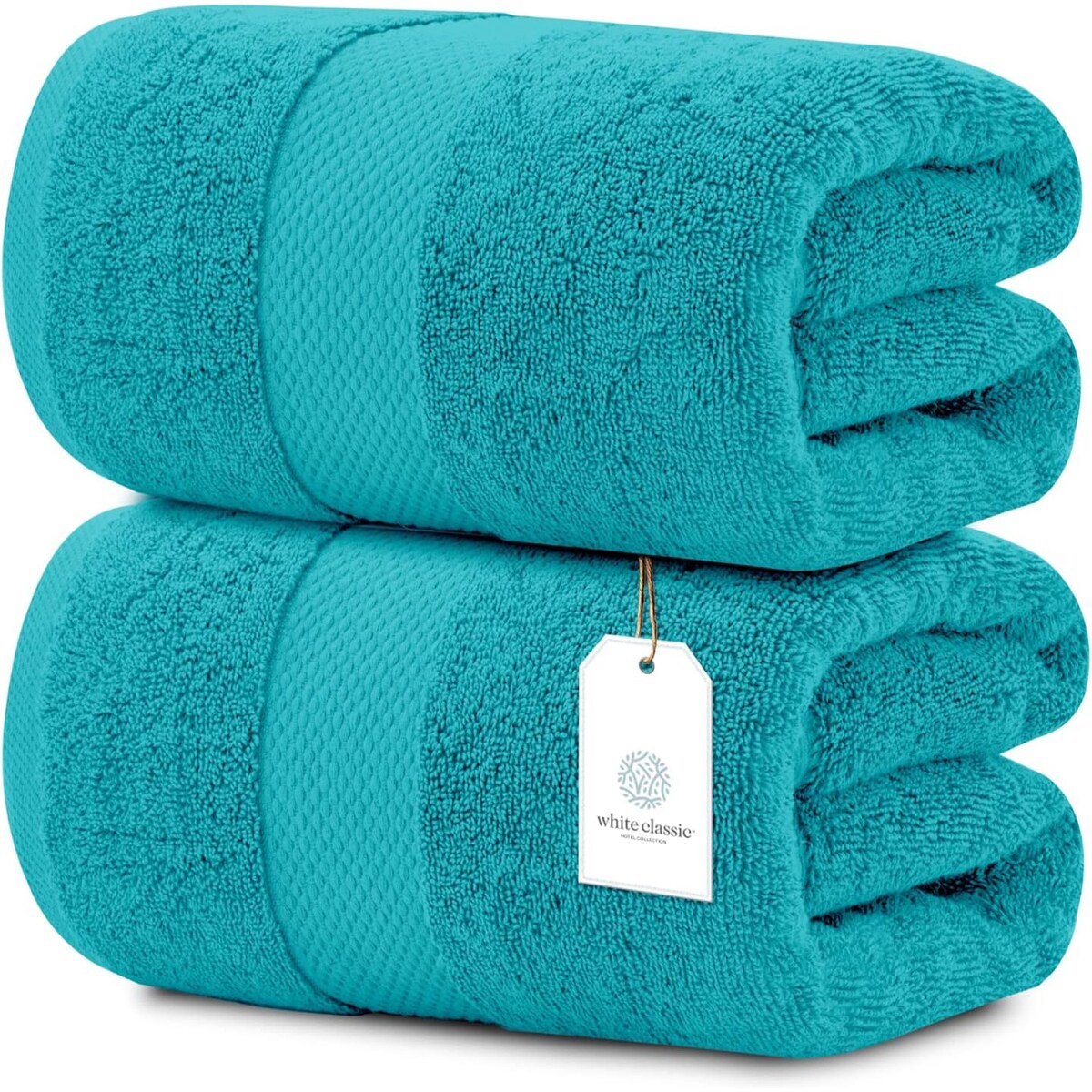 White Classic Luxury Cotton Oversized Bath Sheet 35x70 - Set of 2