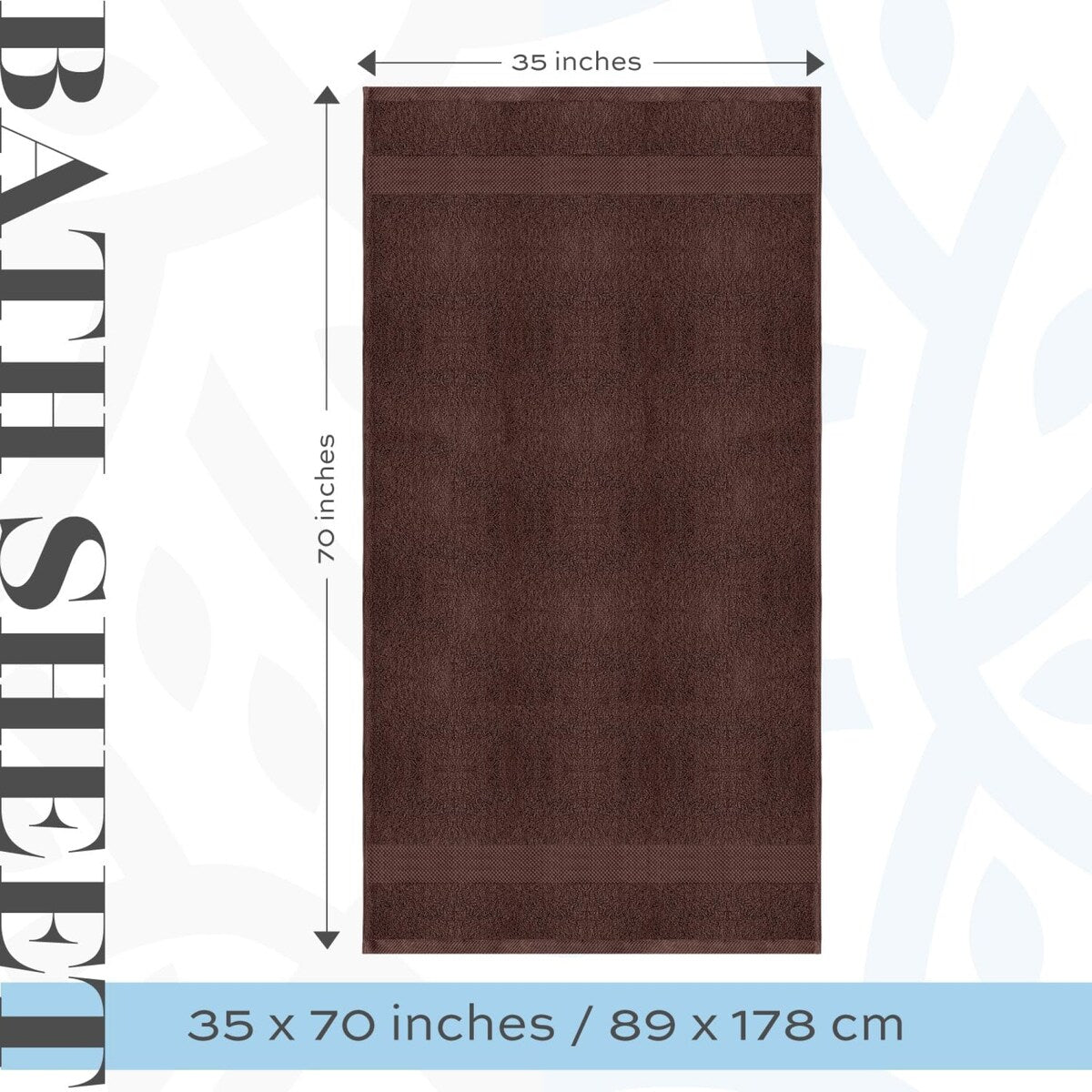 White Classic Luxury Cotton Oversized Bath Sheet 35x70 - Set of 2