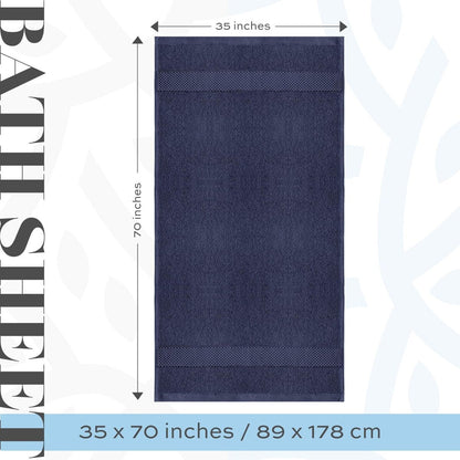 White Classic Luxury Cotton Oversized Bath Sheet 35x70 - Set of 2
