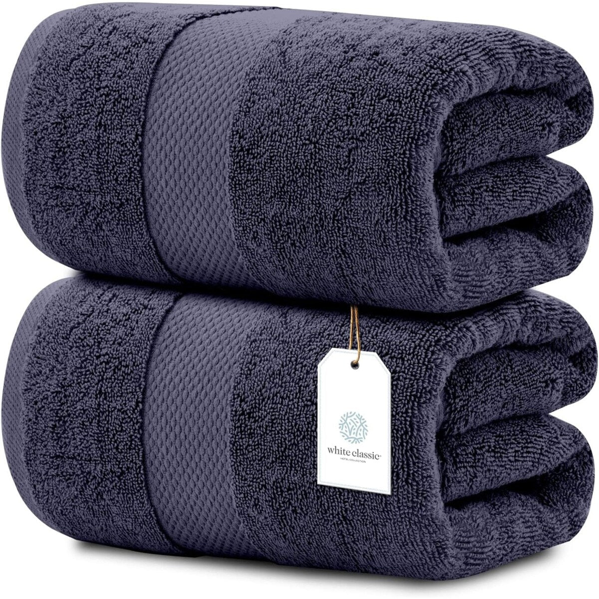 White Classic Luxury Cotton Oversized Bath Sheet 35x70 - Set of 2