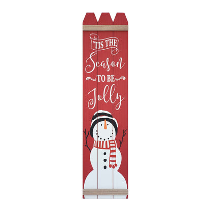 Wood Christmas Wall Decor for Front Door,Red