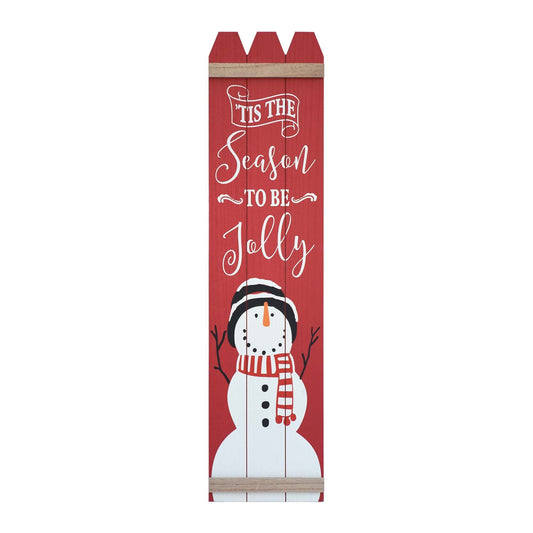 Wood Christmas Wall Decor for Front Door,Red