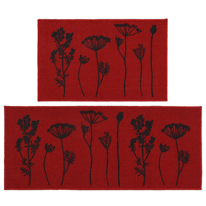 Wool Effect Wildflowers Kitchen Mat or Runner Rug