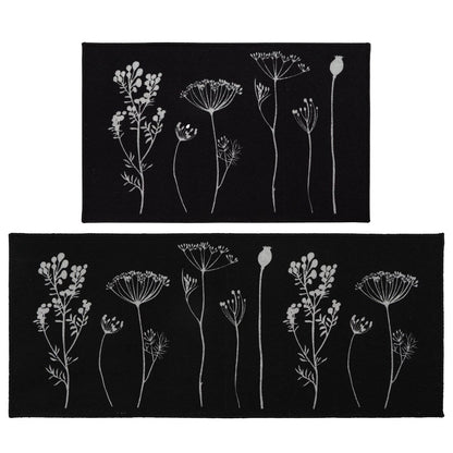 Wool Effect Wildflowers Kitchen Mat or Runner Rug