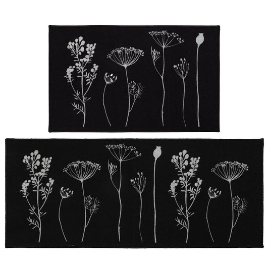 Wool Effect Wildflowers Kitchen Mat or Runner Rug