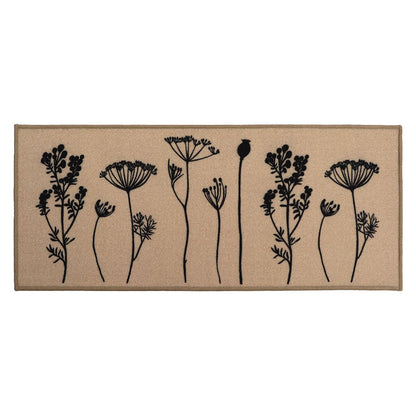 Wool Effect Wildflowers Kitchen Mat or Runner Rug