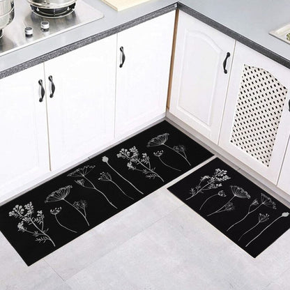 Wool Effect Wildflowers Kitchen Mat or Runner Rug