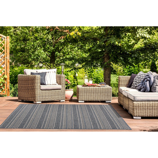 World Rug Gallery Bohemian Geometric Stripe Indoor/Outdoor Area Rug