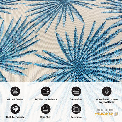 World Rug Gallery Floral Tropical Reversible Recycled Plastic Outdoor Rugs
