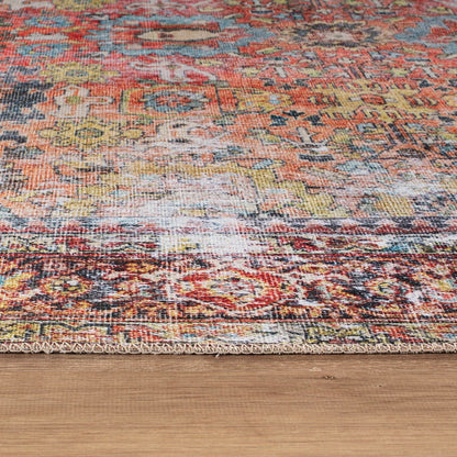 World Rug Gallery Transitional Distressed Machine Washable Non Slip Area Rug