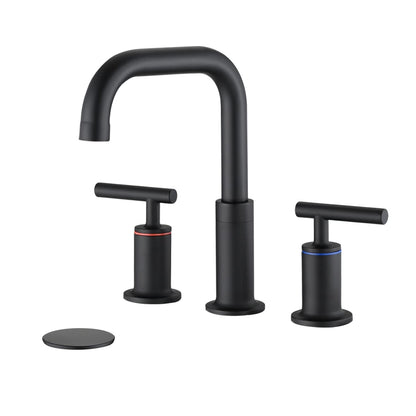 YASINU 8 Inch Luxury Widespread Bathroom Sink Faucet with Pop-Up Drain