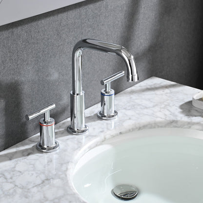 YASINU 8 Inch Luxury Widespread Bathroom Sink Faucet with Pop-Up Drain