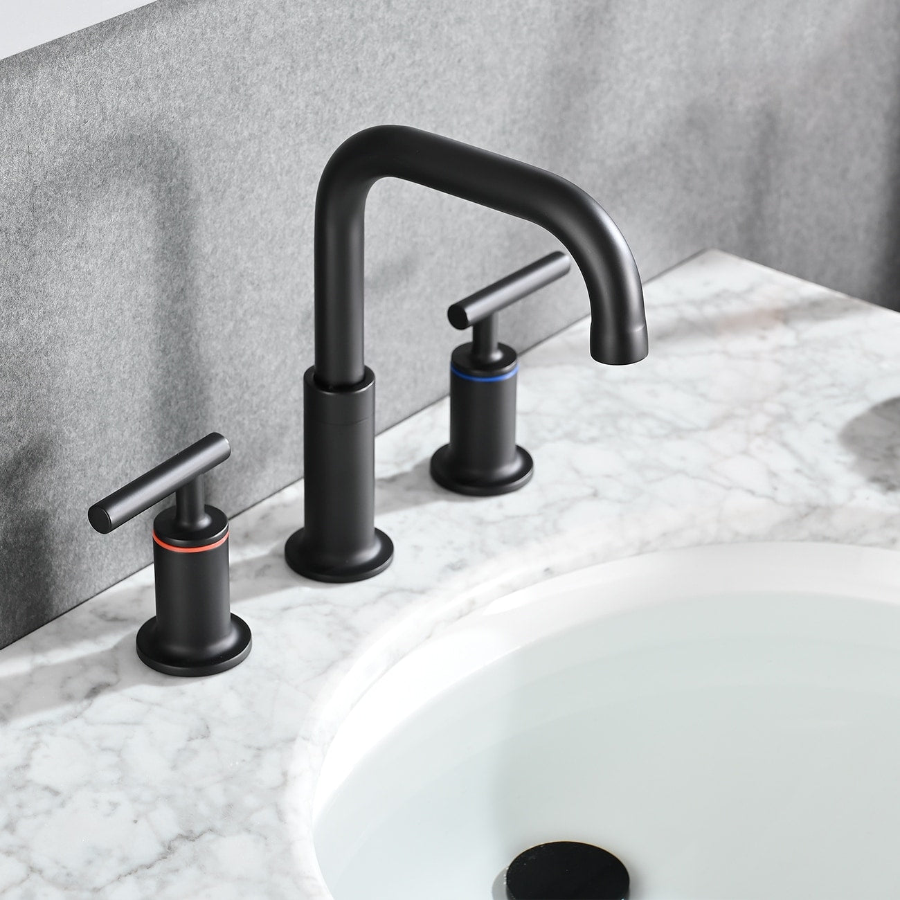 YASINU 8 Inch Luxury Widespread Bathroom Sink Faucet with Pop-Up Drain