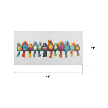 Yosemite Home Decor 'Birds on a Wire I' Original Handpainted Wall Art - multi