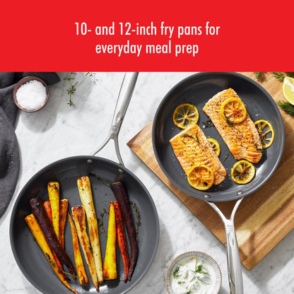 ZWILLING Energy Plus 2-pc Stainless Steel Ceramic Nonstick 10-in & 12-in Fry Pan Set