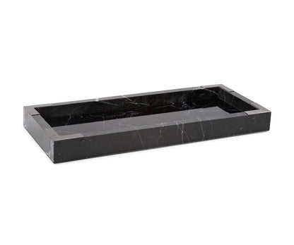 Plateau en marbre miroir noir